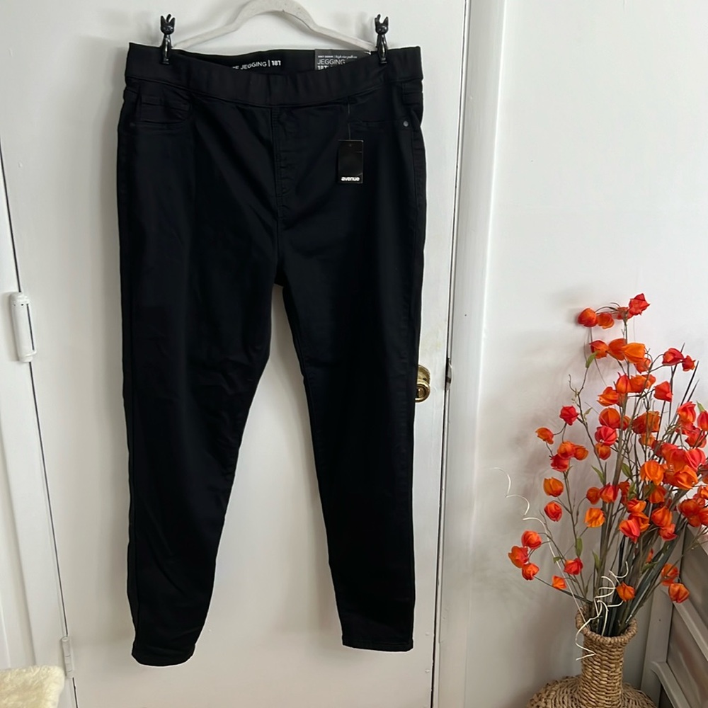 Avenue Knit Denim High Rise Pull-On black Jegging 18T